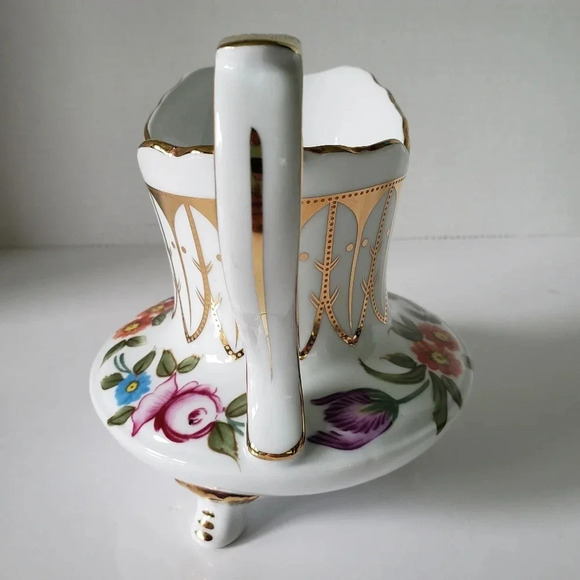 Vintage  Royal Danube Small Pitcher Floral with Gold Tim. - Picture 2 of 7